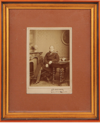 Framed photograph, 9.9” x 11.8” frame, 4.2” x 5.9”, photograph of Graf von Moltke, signed, good condition.