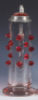 Glass stein, .5L, blown, cranberry prunts, glass inlaid lid, two tiny upper rim flakes.
