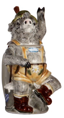 Character stein, 1.0L, porcelain, marked King, made in Germany, Limited Edition, Max Der Bayer, mint.