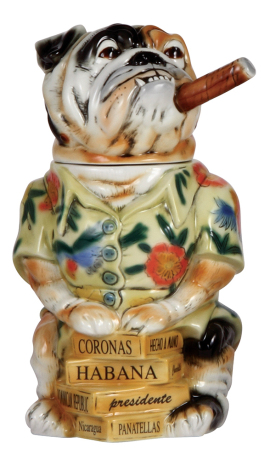 Character stein, 1.0L, porcelain, marked Albert Stahl & M. Cornell Importers, modern, Limited Edition 2272/5000, The Bulldog, mint. 