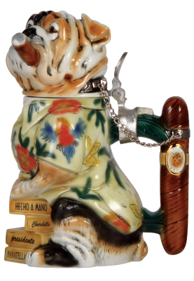 Character stein, 1.0L, porcelain, marked Albert Stahl & M. Cornell Importers, modern, Limited Edition 2272/5000, The Bulldog, mint.  - 2