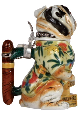 Character stein, 1.0L, porcelain, marked Albert Stahl & M. Cornell Importers, modern, Limited Edition 2272/5000, The Bulldog, mint.  - 3