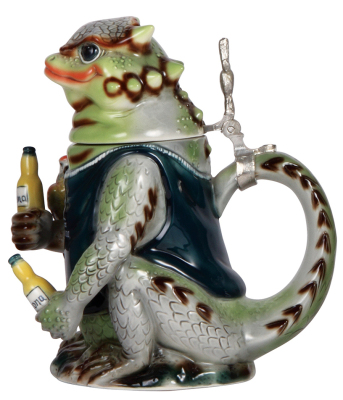 Character stein, 1.0L, porcelain, marked TRADEX, Limited Edition, Corona, Horned Toad, mint. - 2