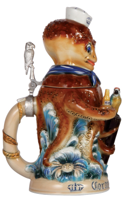 Character stein, 1.0L, porcelain, marked TRADEX, Limited Edition, Corona, Octopus, mint. - 3