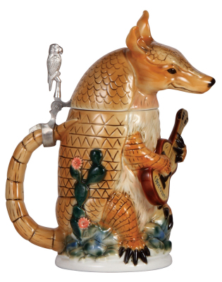 Character stein, 1.0L, porcelain, marked TRADEX, Limited Edition, Corona, Armadillo, mint. - 3