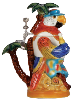Character stein, 1.0L, porcelain, marked TRADEX, Limited Edition, Corona, Palm Tree Parrot, mint. - 3