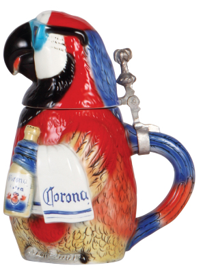 Character stein, 1.0L, porcelain, marked TRADEX, Limited Edition, Corona, Parrot, mint. - 2