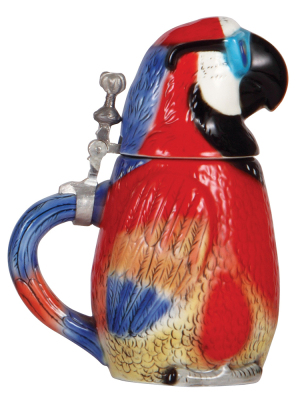 Character stein, 1.0L, porcelain, marked TRADEX, Limited Edition, Corona, Parrot, mint. - 3