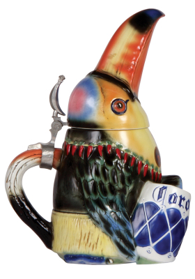 Character stein, 1.0L, porcelain, marked TRADEX, Limited Edition, Corona, Toucan, mint. - 3