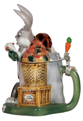 Character stein, 1.0L, porcelain, marked M. Cornell, Importers Limited Edition, Looney Tunes, Bugs Bunny, mint. - 2