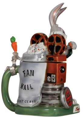 Character stein, 1.0L, porcelain, marked M. Cornell, Importers Limited Edition, Looney Tunes, Bugs Bunny, mint. - 3