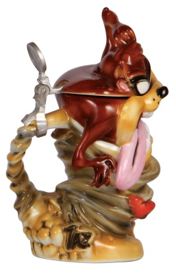 Character stein, 1.0L, porcelain, marked M. Cornell, Importers Limited Edition, Looney Tunes, Tasmanian Devil, mint. - 3