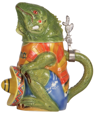 Character stein, 1.0L, porcelain, marked TRADEX, Limited Edition, Corona, Iguana, mint.  - 2