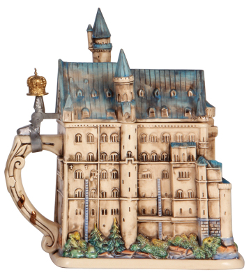 Character stein, 1.0L, pottery, marked King, Limited Edition, Castle Neuschwanstein, mint. - 3