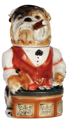 Character stein, 1.0L, porcelain, marked M. Cornell, Importers Limited Edition, Dealer Bull Dog III, mint.