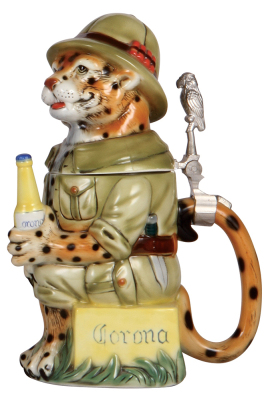 Character stein, 1.0L, porcelain, marked TRADEX, Limited Edition, Corona, Jaguar, mint. - 2