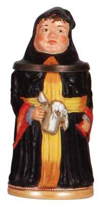 Character stein, .3L, pottery, by Diesinger, 730, Munich Child, chips on inlay touched-up.