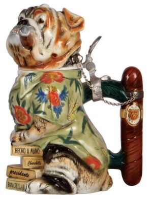 Character stein, 1.0L, porcelain, marked Albert Stahl & M. Cornell Importers, modern, Limited Edition 51/5000, The Bulldog, mint.  - 2