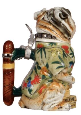 Character stein, 1.0L, porcelain, marked Albert Stahl & M. Cornell Importers, modern, Limited Edition 51/5000, The Bulldog, mint.  - 3