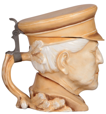 Character stein, .5L, porcelain, marked Musterschutz, by Schierholz, Helmuth von Moltke, mint. - 3