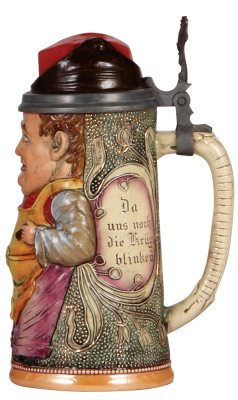 Character stein, .5L, pottery, by Diesinger, 763, Barkeeper, .5" faint line on bottom, otherwise mint. - 2