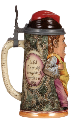 Character stein, .5L, pottery, by Diesinger, 763, Barkeeper, .5" faint line on bottom, otherwise mint. - 3