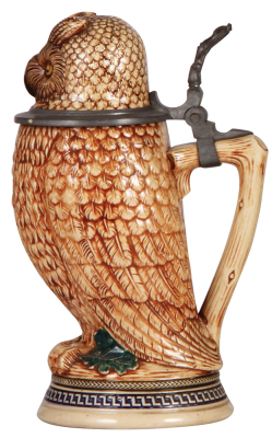 Character stein, .5L, pottery, marked 922, by Marzi & Remy, Owl, mint. - 2
