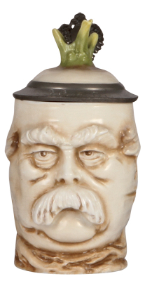 Character stein, .5L, porcelain, marked Musterschutz, by Schierholz, Bismarck Radish, mint.