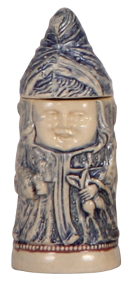 Character stein, 4.2", pottery, by Diesinger, not numbered, Munich Child, rare miniature with a hinged lid, mint.