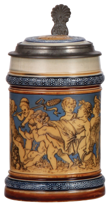 Mettlach stein, .5L, 2025, etched, inlaid lid, mint.