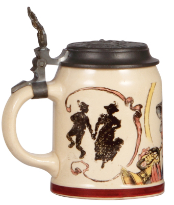 Mettlach stein, .5L, 1077 [1526], PUG, by H. Schlitt, mint. - 3