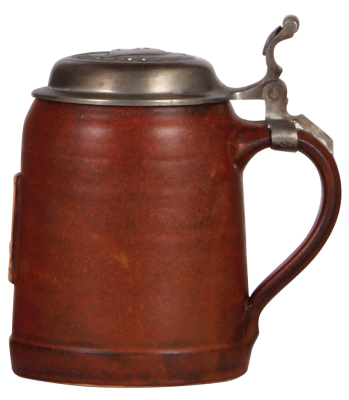 Third Reich stein, .5L, reproduction made after 1950, Waffen SS, pewter lid with relief helmet with swastika, mint. - 2