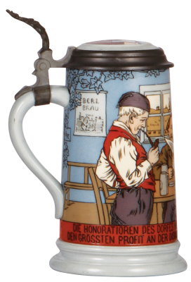 Two Mettlach steins, .5L, 2886, etched, inlaid lid, mint; with, .5L, 2628, cameo, inlaid lid, mint. - 3