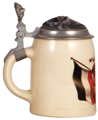 Military stein .5L, pottery, Stammtisch der Berufsmaschinisten der Nordseestation, relief, pewter lid with marine implements, mint. - 3