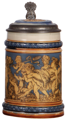 Mettlach stein, .5L, 2025, etched, inlaid lid, mint.