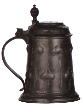 Pewter stein, .5L, relief, Art Nouveau, good condition. - 3