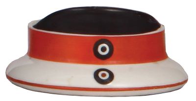 Porcelain ashtray, military cap, touch-up of a small area of black color. - 2