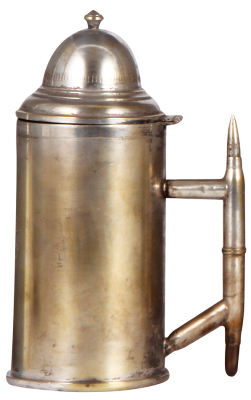 Trench Art stein, .5L, made from artillery shell & bullets, 1914 - 1918, 8 cm. M5, metal lid, very good condition.