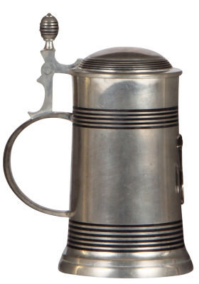 Military stein, .5L, pewter, relief, Iron Cross 1914, pewter lid, very good condition. - 3