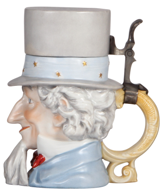 Character stein, .5L, porcelain, marked Schierholz, modern, Uncle Sam, mint. - 2