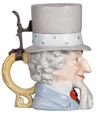 Character stein, .5L, porcelain, marked Schierholz, modern, Uncle Sam, mint. - 3