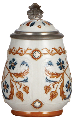 Mettlach stein, .5L, 1802, mosaic, inlaid lid, mint. - 2