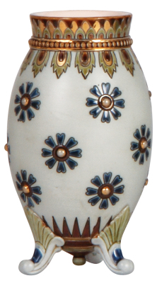 Mettlach vase, 5.9" ht., 1982, mosaic, mint.