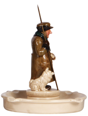 Figural Villeroy & Boch Dresden ashtray, 9.7" ht., 9.1" d., 2950, Night Watchman, mint. - 3