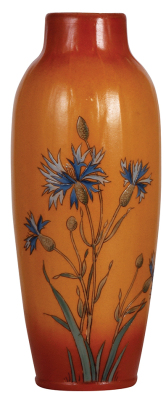 Mettlach vase, 12.3" ht., 2537, hand-engraved, mint.