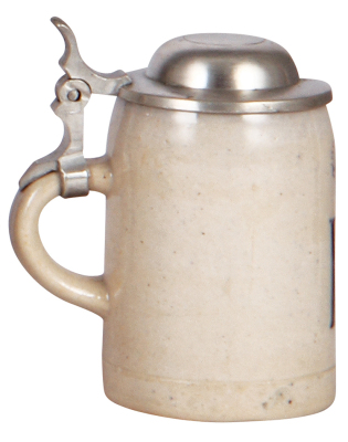 Stoneware stein, 3.4'' ht., transfer, marked Marzi & Remy, HB, pewter lid, mint. - 3
