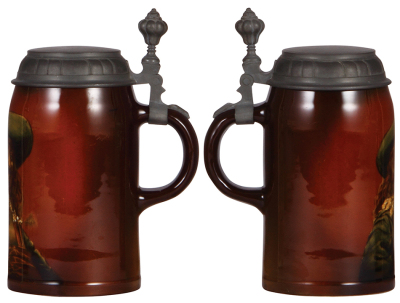 Mettlach stein, .5L, 6133 [2788], Rookwood, pewter lid, mint. - 2