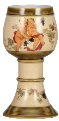 Mettlach goblet, .25L, 1194 [2954], PUG, cherubs, mint.