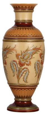 Mettlach vase, 16.5" ht., 2506, mosaic, mint.