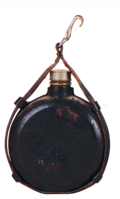 Regimental flask, .25L, glass & leather, 5. Comp., 1. Eisenbahn Regt., 1890, good condition. - 2